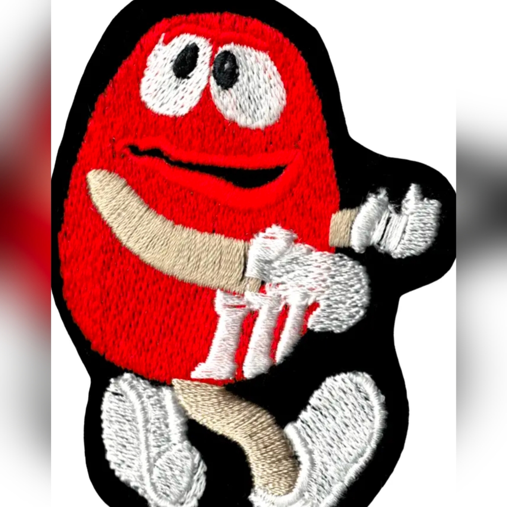 NWT Red M&M Patch For Denim Jeans And Jean Jackets